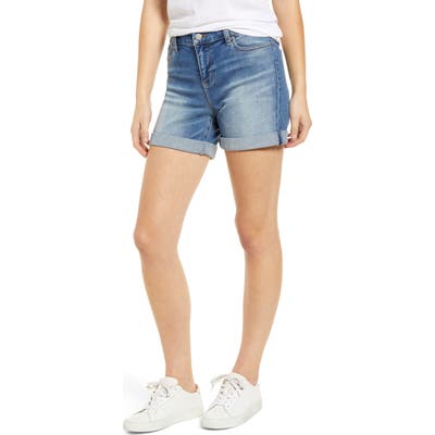 Liverpool Vickie Roll Cuff Denim Shorts, Blue
