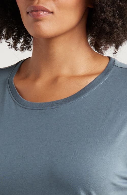 Shop Eileen Fisher Crewneck Organic Cotton T-shirt In Eucalyptus