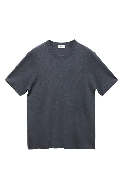 Shop Mango X Antoine Griezmann Solid Crewneck Sweater T-shirt In Indigo Blue