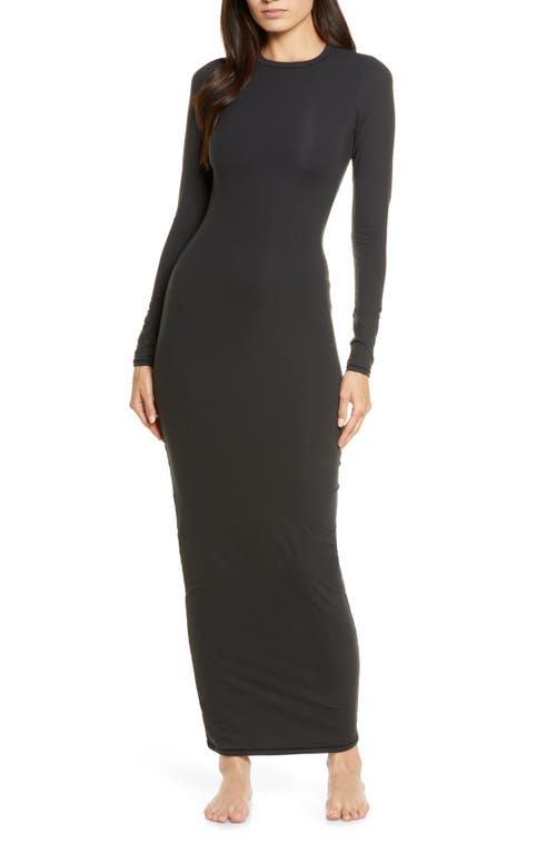 Fits Everybody Crew Neck Long Sleeve Dress in Onyx