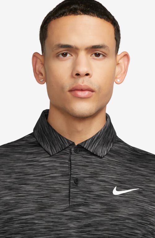 Shop Nike Golf Dri-fit Tour Space Dye Performance Golf Polo In Black/iron Grey/white