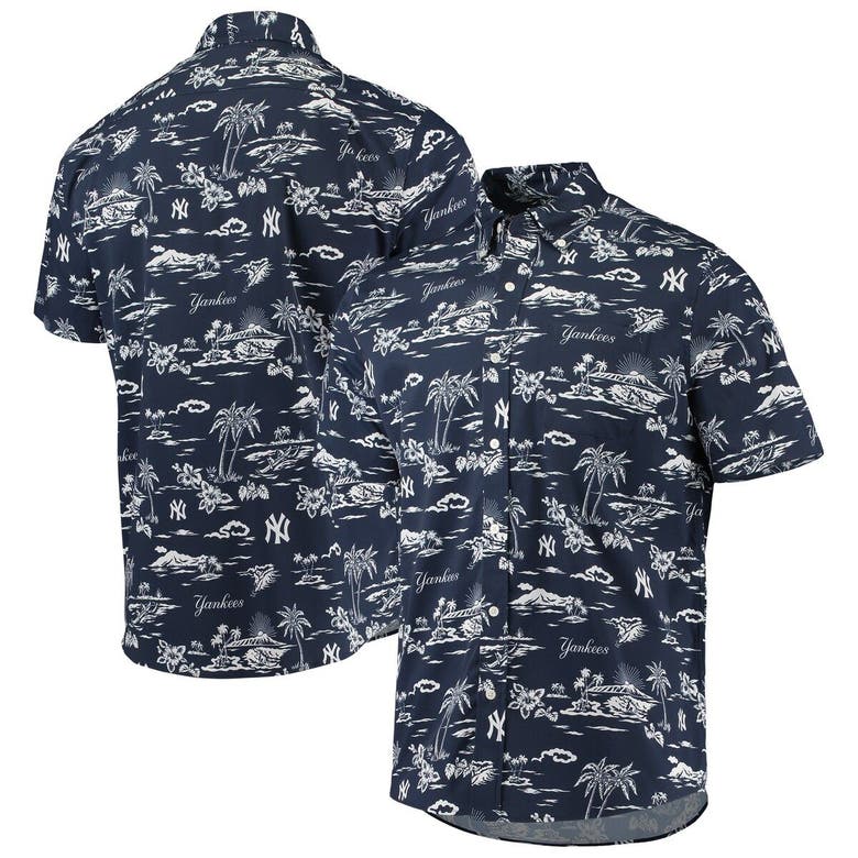 Reyn Spooner Men's Navy New York Yankees Kekai Performance Button-Up Shirt