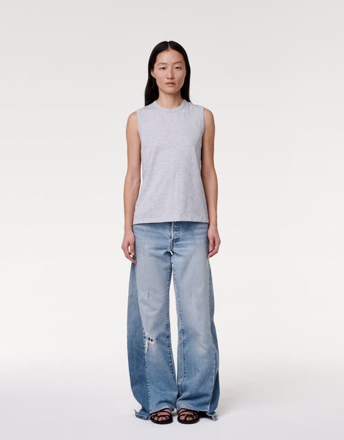 Another Tomorrow Sleeveless Tee In Heather Grey