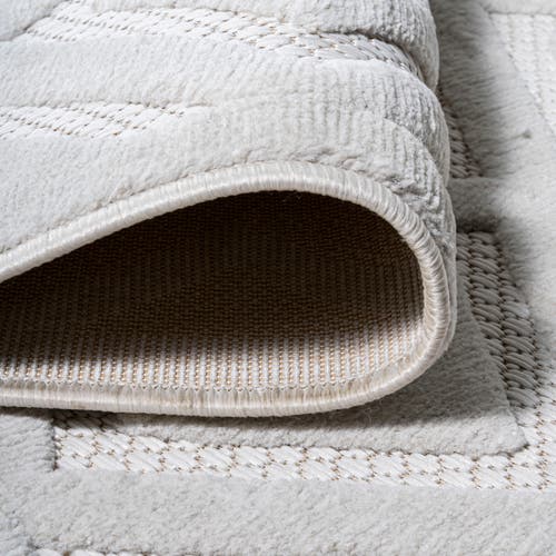 Jonathan Y Portmany Neutral Diamond Trellis Indoor/outdoor Area Rug In Ivory