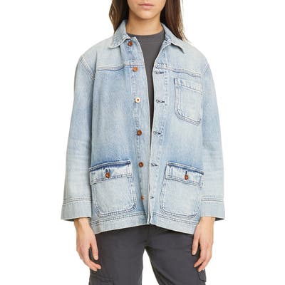 Nsf Clothing Pablo Oversize Yoke Denim Jacket, Blue
