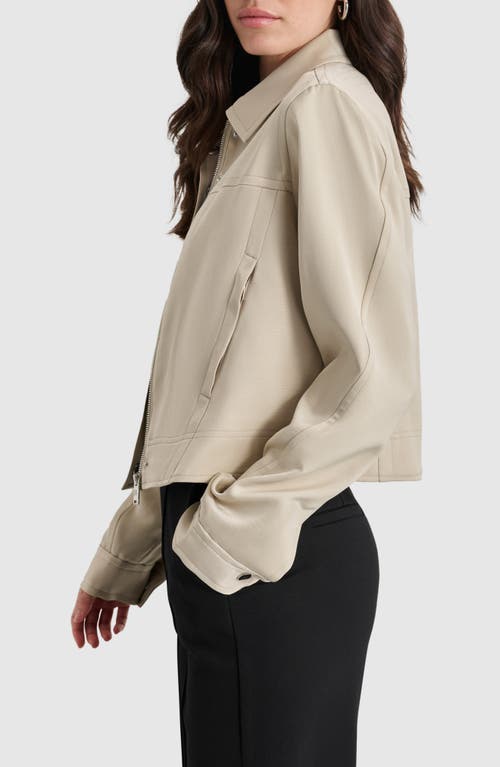 Shop Dkny Crop Trucker Jacket In Trench