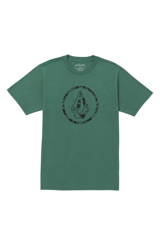 Shop Volcom Circle Stone Graphic T-shirt In Fir Green