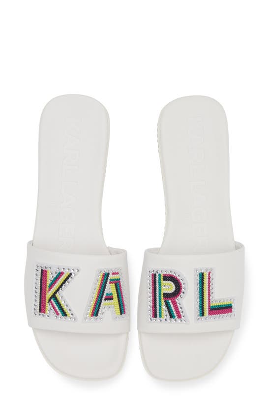 Shop Karl Lagerfeld Paris Jaxine Slide Sandal In Bright White