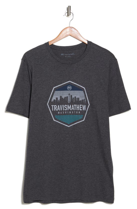 Shop Travis Mathew Shores Galore Logo Graphic T-shirt In Heather Grey