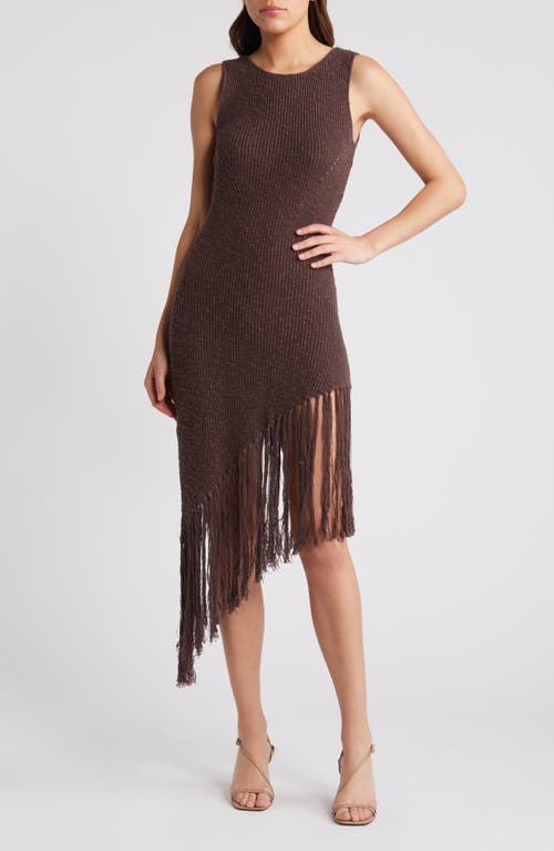 Rails Rylee Sleeveless Fringe Hem Sweater Dress Umber at Nordstrom,