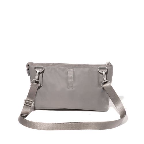 Baggallini Pocket Belt Bag Convertible Crossbody Waist Pack In Steel Grey Twill