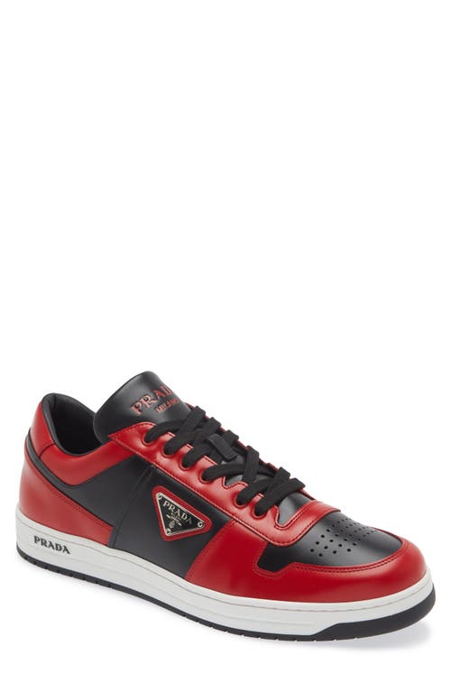 Prada Downtown Logo Low Top Sneaker In Red