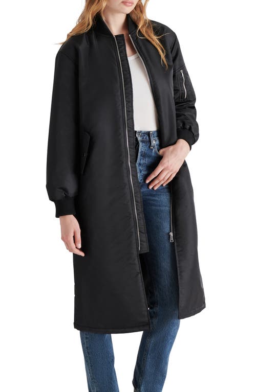 Shop Steve Madden Vindy Insulated Zip-up Coat In Black