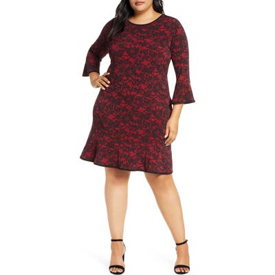 Plus Size Michael Michael Kors Glam Lace Sheath Dress, Red