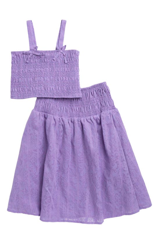 Shop Bcbg Kids' Top & Midi Skirt Set In Dahlia