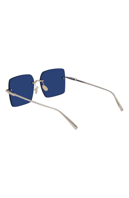 Shop Ferragamo Prisma 60mm Rectangular Sunglasses In Gold/blue