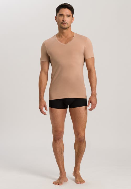 Hanro Cotton Superior V-neck T-shirt In Neutral
