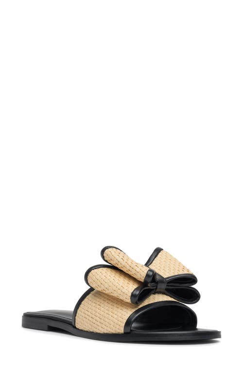 Milano Bow Slide Sandal in Natural/Black