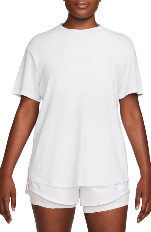 Nike One Relaxed Dri-fit Short-sleeve Top In White/black