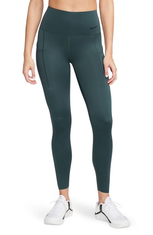 Nike Dri-FIT Go High Waist 7/8 Leggings in Deep Jungle/Black at Nordstrom, Size Small