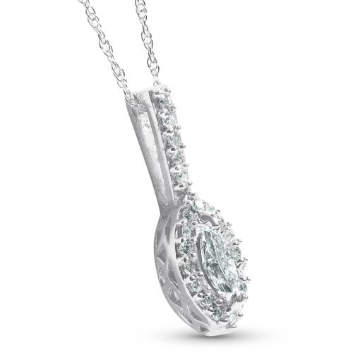 Shop Bliss Diamond 1/2ct Marquise Halo Pave Lab Grown Diamond Solitaire Pendant 14k Gold In 14k White Gold