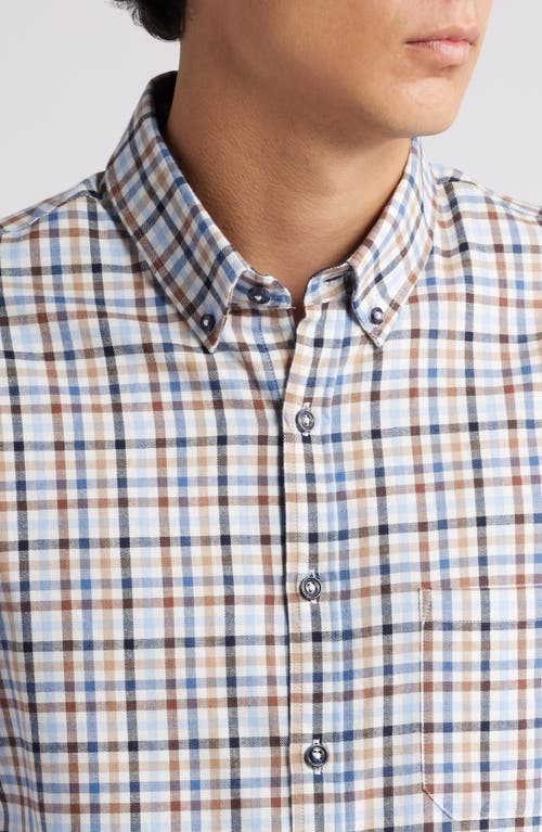 Brax Daniel Check Flannel Button-down Shirt In 22-dark Navy