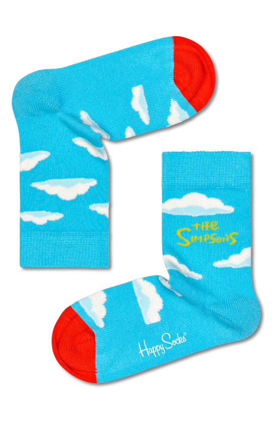 Happy Socks Kids' Clouds Socks In Light Blue