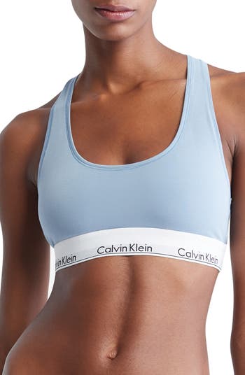 Calvin Klein Curve Modern Cotton bralette in blue