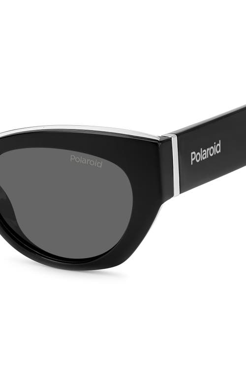 Shop Polaroid 50mm Polarized Cat Eye Sunglasses In Black/gray Polarized