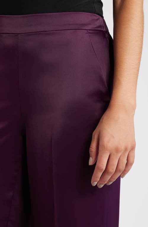 Shop Anne Klein Pull-on Wide Leg Pants In Deep Plum