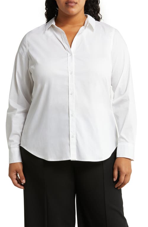 Nordstrom Poplin Button-Up Shirt White at Nordstrom, X