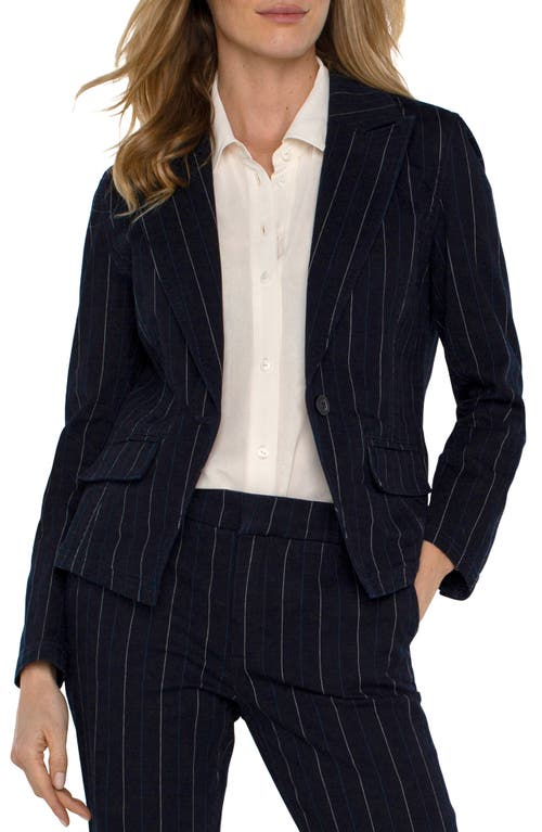 Shop Liverpool Los Angeles Stripe Blazer In Lapis Indgo Stripe