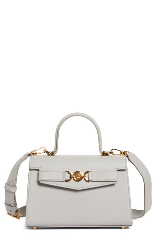 Versace Medusa Leather Top Handle Bag in Pearl Grey-Gold Versace at Nordstrom