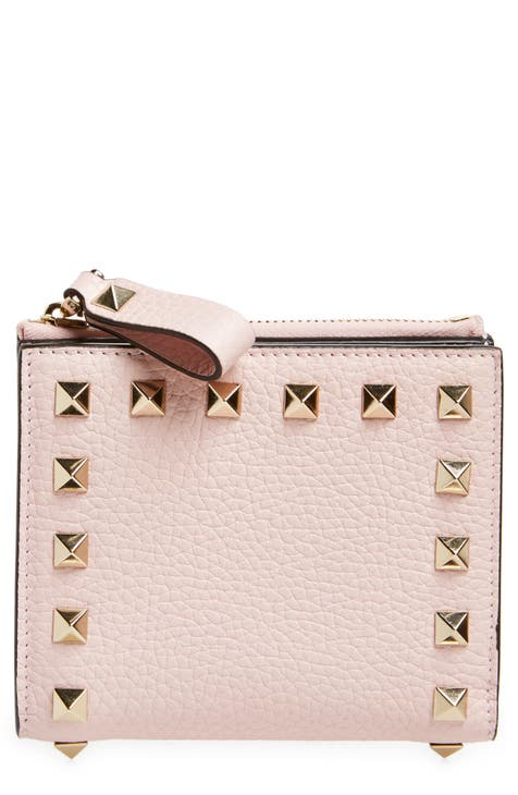 Rockstud Leather Bifold French Wallet