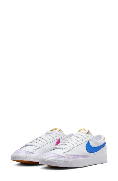 Blazer Low '77 Sneaker in White/Pink/Sundial/Blue