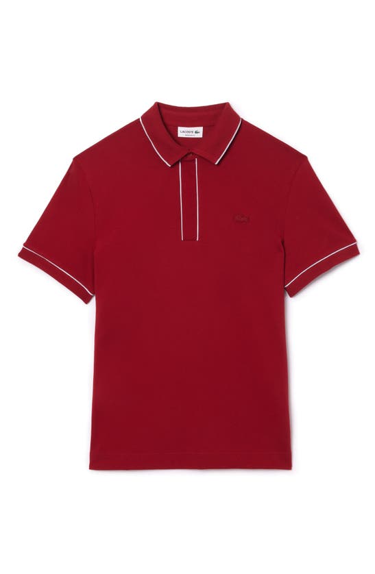 Lacoste Regular Fit Tipped Piqué Polo In Ixx Ora