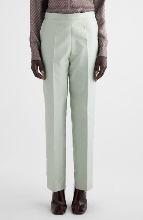 Shop Dries Van Noten Prati Satin Straight Leg Pants In Mint