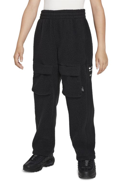Nike Kids' Air Club Fleece Cargo Pants in Black at Nordstrom