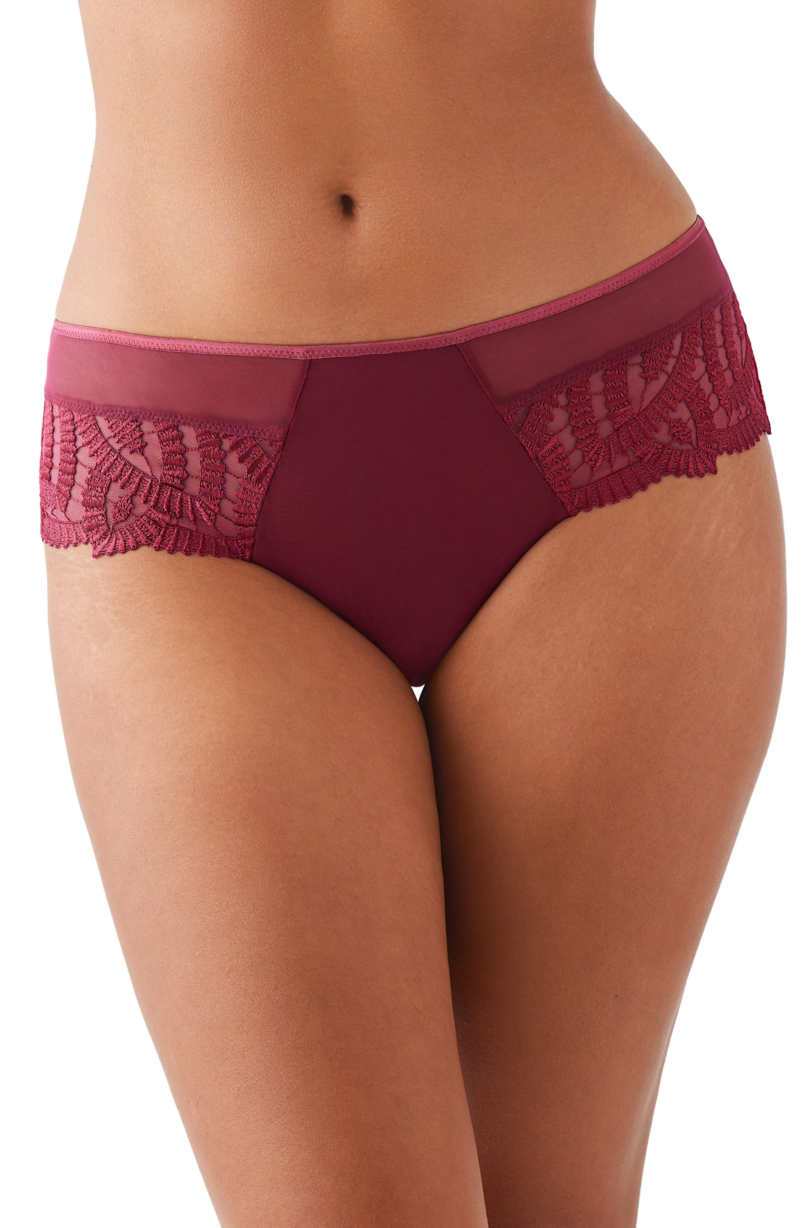 Wacoal After Dark Tanga in Red Plum 