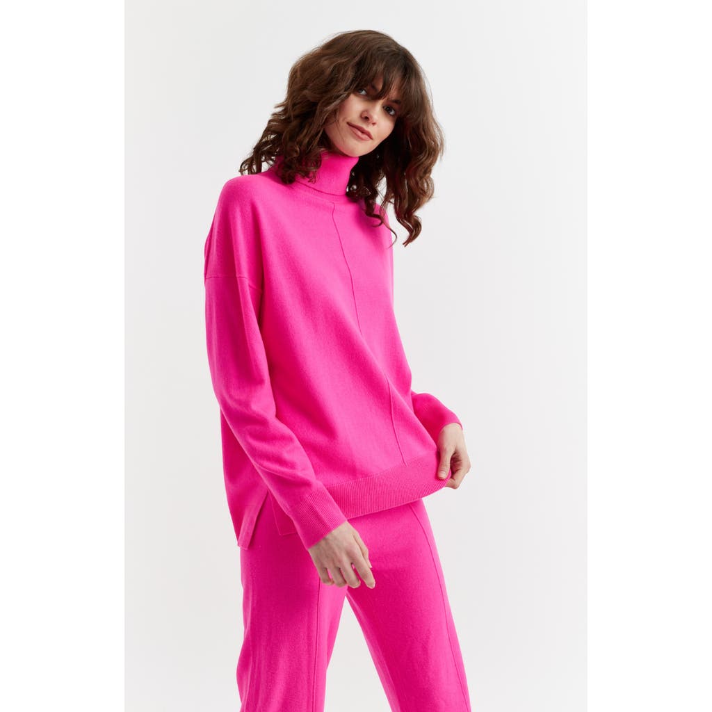 Chinti & Parker Wool-cashmere Relaxed Rollneck Sweater In Pink