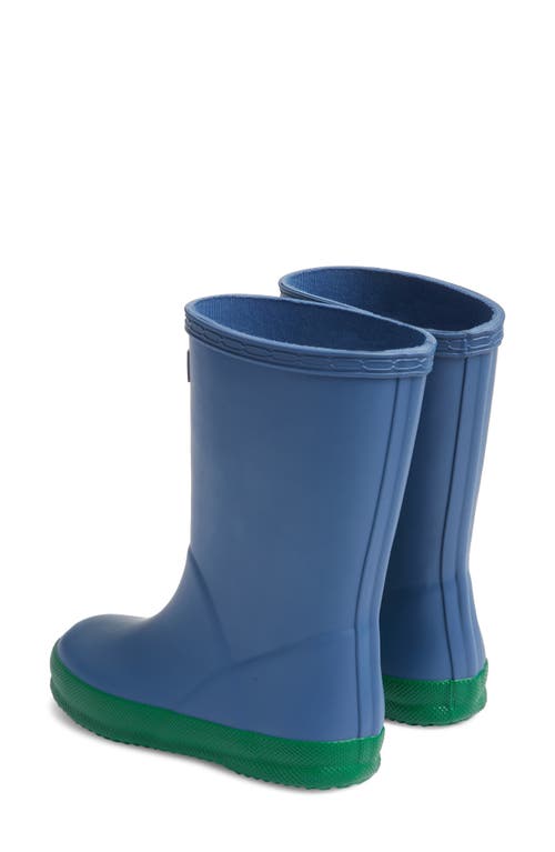 Shop Hunter Kids' Original First Classic Waterproof Rain Boot In Peak Blue/hyper Green