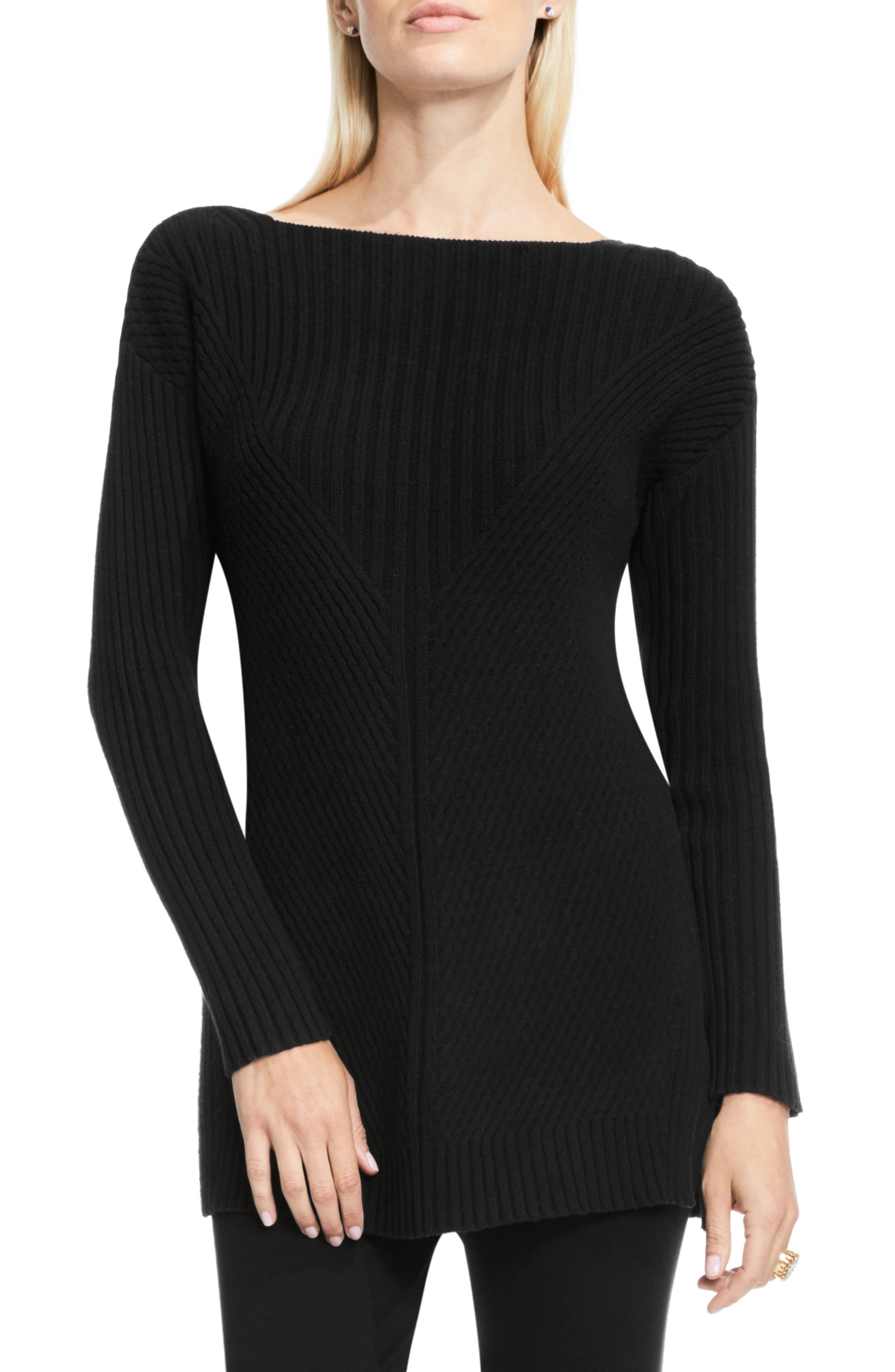 Vince Camuto Rib Knit Long Sweater (Petite) | Nordstrom