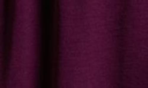 Connected Apparel Tie Waist Long Sleeve Wrap Dress In Plum