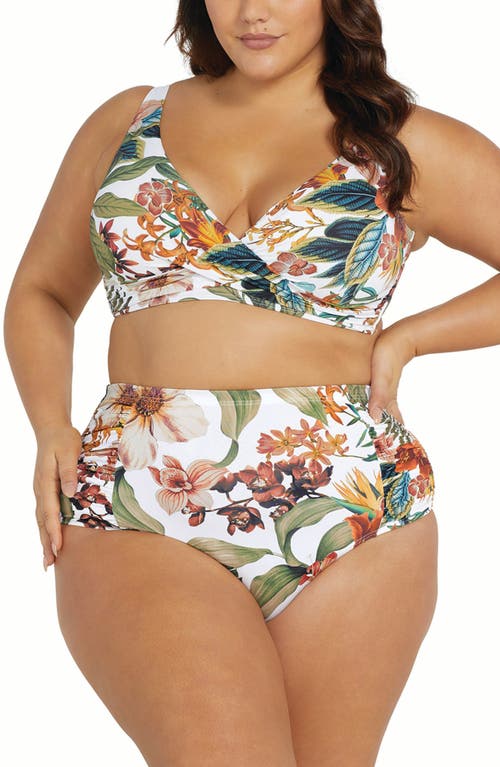 Artesands Into the Saltu Delacroix Cross Front Floral D-Cup & Up Bikini Top White at Nordstrom, Us