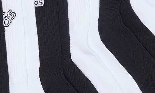 Adidas Originals Adidas Kids' Cushioned 2.0 6-pack Crew Socks In White/black