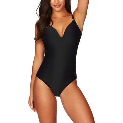 Sea Level Wireless One-Piece Swimsuit, Black