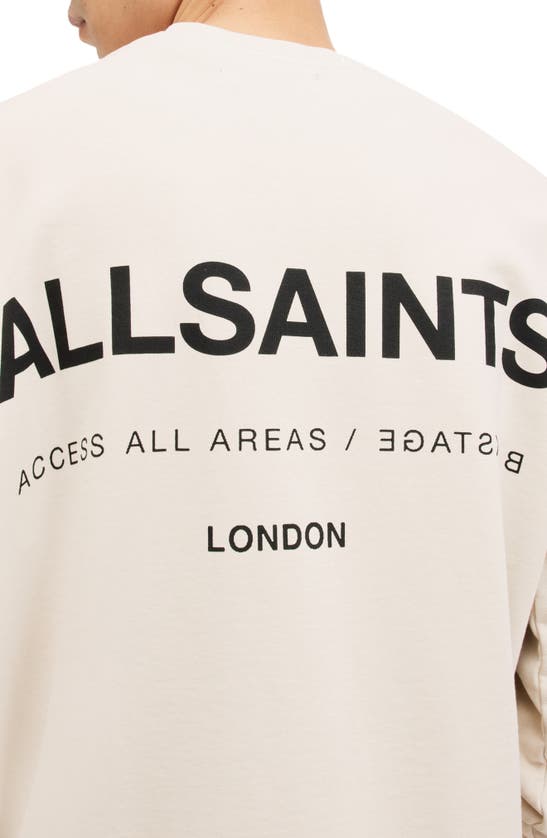 Shop Allsaints Access Cotton Graphic Sweatshirt In Bailey Taupe