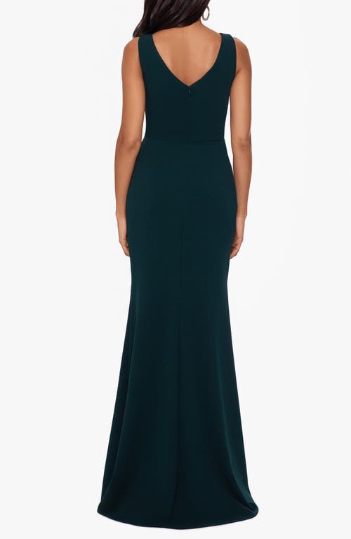 BETSY & ADAM BETSY & ADAM RUFFLE BOW GOWN 