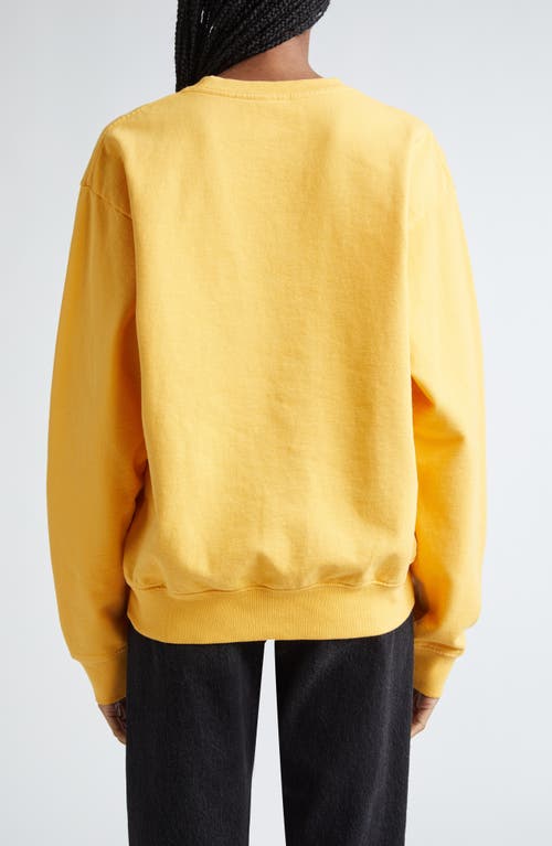 Shop Sporty And Rich Sporty & Rich Ny 94 Cotton Crewneck Graphic Sweatshirt In Faded Gold