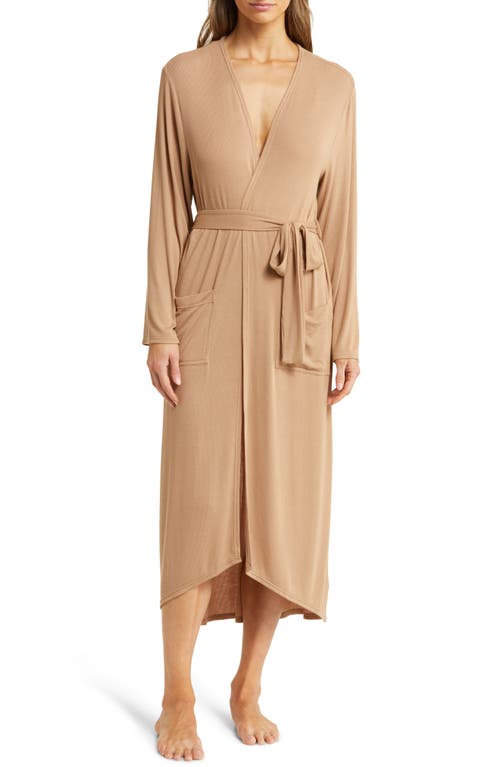 Nordstrom Moonlight Eco Rib Robe Tan Burro at Nordstrom,